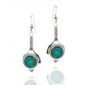 Dangling Sterling Silver & Eilat Stone Earrings by Rafael Jewelry Designer Ohrringe