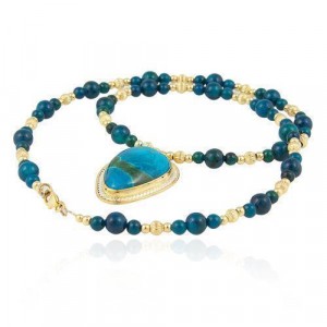 Eilat Stone and Gold-Plated Necklace by Rafael Jewelry Künstler & Marken