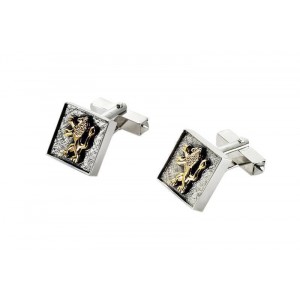 Square Cufflinks in Sterling Silver with Lion of Judah by Rafael Jewelry Accessoires