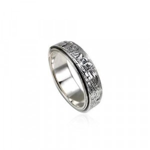 Sterling Silver Ring with Ancient Jerusalem by Rafael Jewelry Jerusalem Day