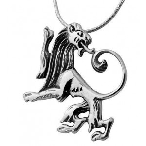 Sterling Silver Lion of Judah Pendant by Rafael Jewelry Jüdischer Schmuck