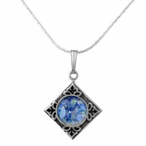 Pendant in Sterling Silver & Roman Glass by Rafael Jewelry Künstler & Marken