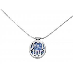 Hamsa Pendant in Sterling Silver & Roman Glass by Rafael Jewelry
 Jüdischer Schmuck