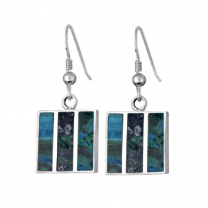 Square Eilat Stone Earrings in Sterling Silver by Rafael Jewelry Default Category