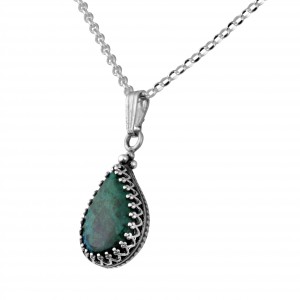 Sterling Silver Pendant with Eilat Stone in Drop Shape by Rafael Jewelry Künstler & Marken