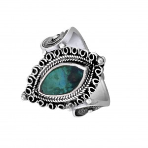 Eilat Stone and Sterling Silver Ring by Rafael Jewelry Jüdische Ringe