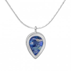 Drop Pendant in Sterling Silver with Roman Glass by Rafael Jewelry Ketten & Anhänger
