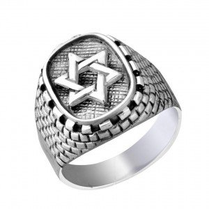 Rafael Jewelry Sterling Silver Ring with Star of David Israelischen Unabhängigkeitstag