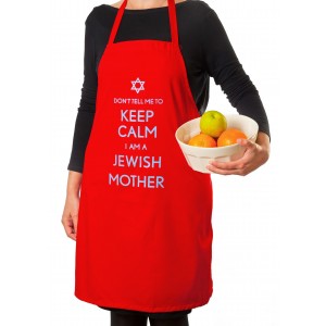 Apron in Red Cotton with Jewish Mother Design Aprons and Oven Mitts