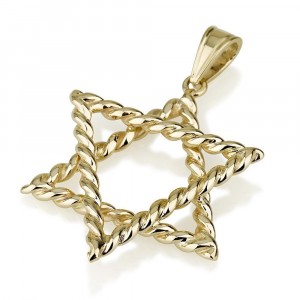 14K Gold Tight Twisted Rope Star of David Pendant by Ben Jewelry
 DEALS