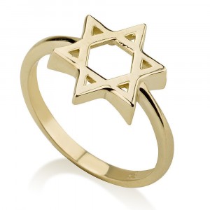Star of David 14K Yellow Gold Ring with Glossy Finish by Ben Jewelry
 Star of David Jewelry