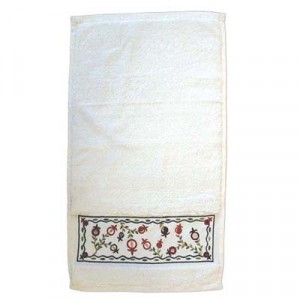 Yair Emanuel Ritual Hand Washing Towel with Embroidered Pomegranates Waschbecher