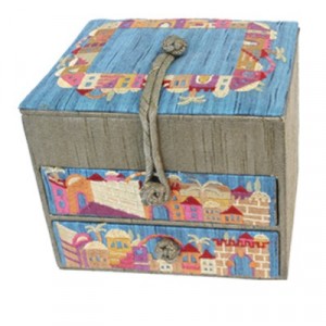 Yair Emanuel Embroidered Jewelry Box With Jerusalem  Accessoires