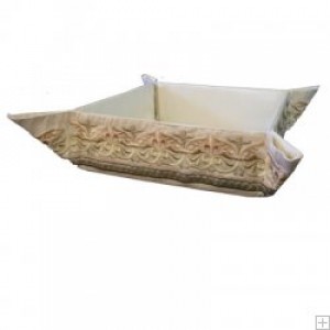 Yair Emanuel Raw Silk Folding Basket with Embroidery in Oriental Style