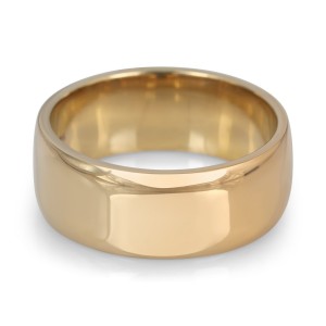 14K Gold Jerusalem-Made Traditional Jewish Wedding Ring With Comfort Edge (8 mm) Jüdische Ringe