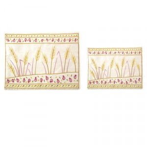 Yair Emanuel Embroidered Tallit and Tefillin Bag Set with Sheaves of Wheat Tallits