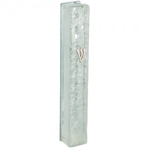 Glass Mezuzah with Broken Glass Case made from Silicon Cork Mesusas