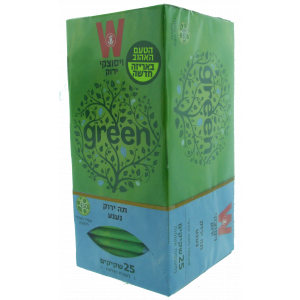 Wissotzky Tea – Green Tea Spearmint (25 1.5g Packets) Tee
