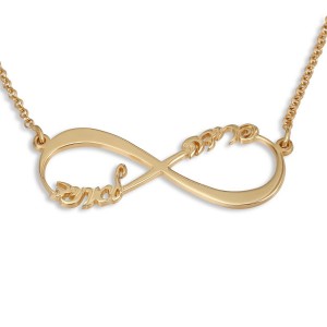 24K Gold Plated Infinity Necklace with Names Namensketten