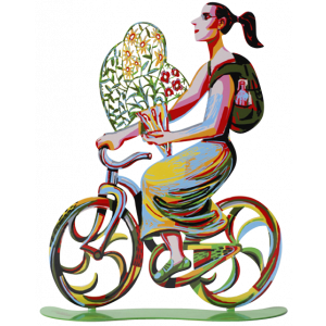 David Gerstein Flower Girl Bike Rider Sculpture Heimdeko