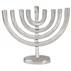 Yair Emanuel Anodized Aluminum Classic Menorah - Silver Hanukkah
