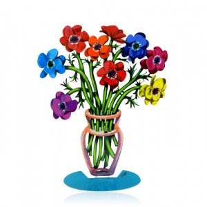 David Gerstein Poppies Bouquet in Vase Sculpture Israelische Kunst