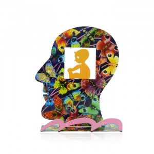 David Gerstein Head Sculpture with Baby and Butterfly Motif Israelische Kunst