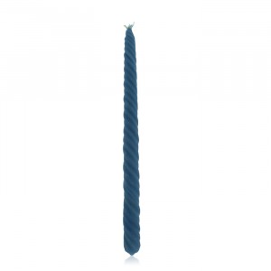 Safed Candles Blue Havdalah Candle with Braids and Cylinder Jewish Holiday Candles