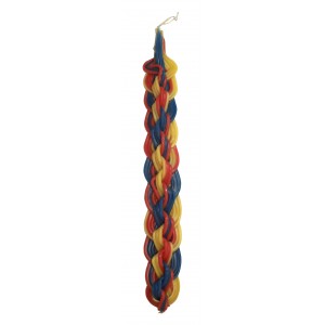 Safed Candles Havdalah Candle with Three Dimensional Braids Jewish Holiday Candles