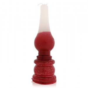 Safed Candles Lamp Havdalah Candle with Red and White Jewish Holiday Candles