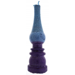 Safed Candles Lamp Havdalah Candle with Blue and Purple Sections Shabbat