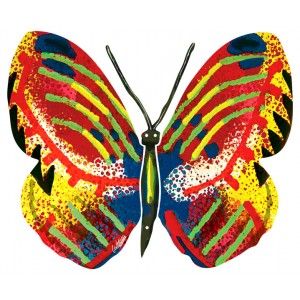 David Gerstein Metal Tsiona Butterfly Sculpture with Basic Colors Default Category
