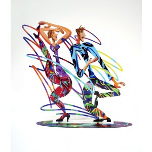 David Gerstein Rockers Sculpture in Steel with Dancing Couple Israelische Kunst