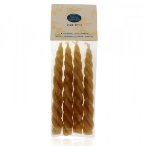 Traditional Wax Havdalah Candle Set with Four Natural Wax Candles