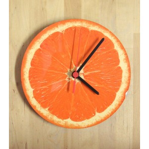 Jaffa Orange Slice Laminated Print Analog Clock by Barbara Shaw Heim & Küche