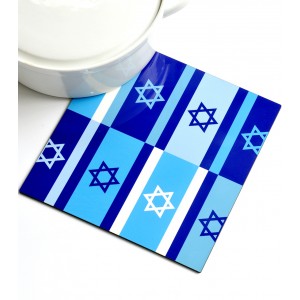 Large Israeli Flag Trivet in Blue by Barbara Shaw Heim & Küche