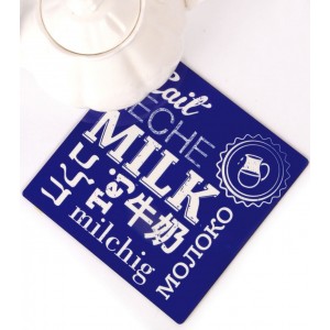 Blue and White Trivet with Text and Milk Jug by Barbara Shaw Geschirr