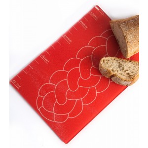 Red Glass Cutting Board with Yiddishisms by Barbara Shaw CLEARANCE