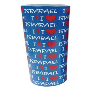 Tequila Shot Glass with 'I Love Israel' in Blue Israelischen Unabhängigkeitstag