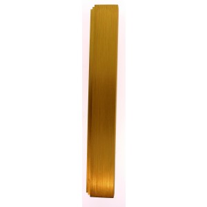 Gold Anodized Aluminum Mezuzah with Three Stair Design by Adi Sidler Judaica
