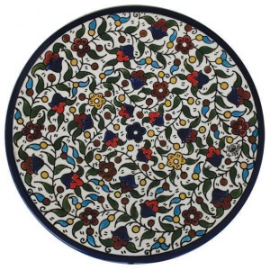 Armenian Ceramic Plate with Anemones Flower Motif Armenische Keramik