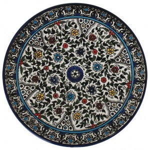 Armenian Ceramic Plate with Floral Anemones Motif Plates