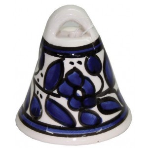Armenian Ceramic Bell with Blue Anemones Floral Motif