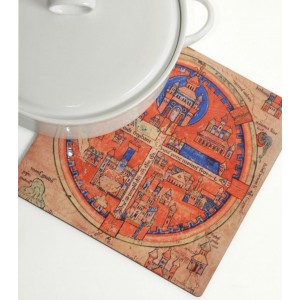 Trivet with Illustration of Ancient Jerusalem's Four Sections Barbara Shaw
