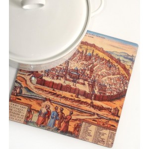 Trivet with Ancient Map of Old City of Jerusalem Barbara Shaw