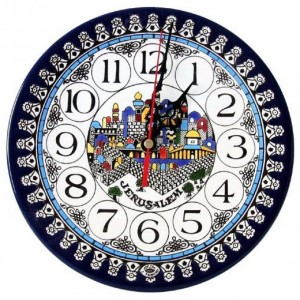 Armenian Ceramic Clock with Jerusalem Design Uhren
