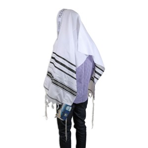Black and Silver Acrylic Tallit CLEARANCE