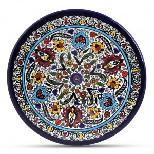 Armenian Ceramic Plate with Armenian Tulip Ornamental Flower Motif Armenische Keramik