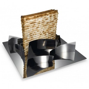 Laura Cowan Modular Matzah Plate in Stainless Steel & Anodized Aluminum Matzahteller