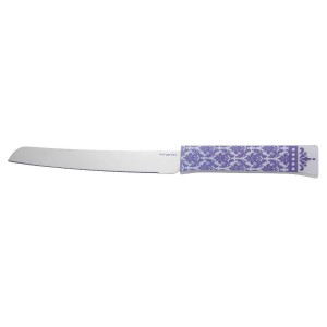 Challah Knife with Leaf Pattern in GRAY Challah Messer